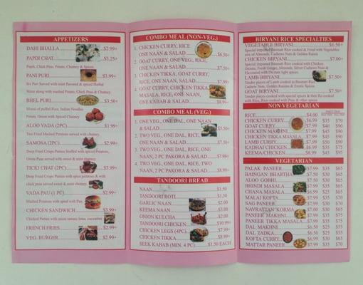 Menu (from September 2013)