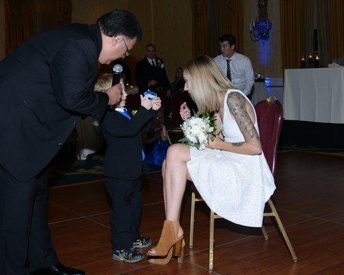 Having some fun with the garter catcher and bouquet catcher@