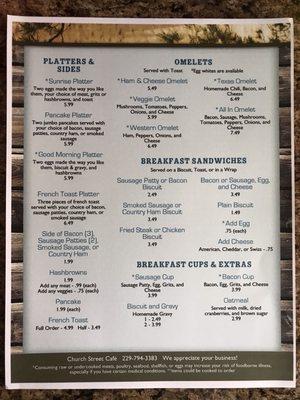 Breakfast Menu