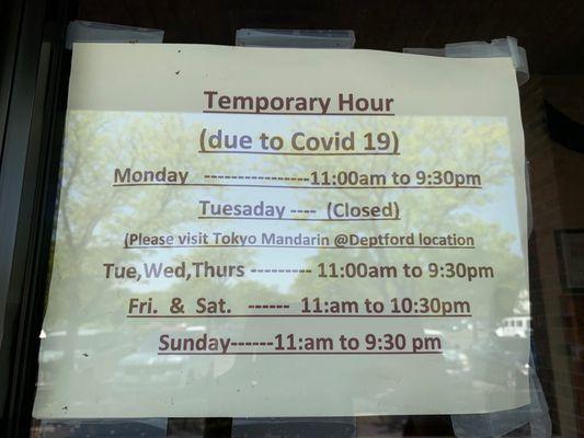 New hours