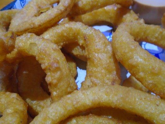 Onion rings, close-up.