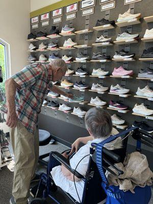 My parents delighted in the vast selection of shoes!