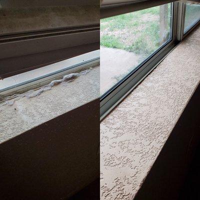 Before and after (window ledges)