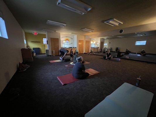 The community room upstairs - great space for a yoga class tonight!