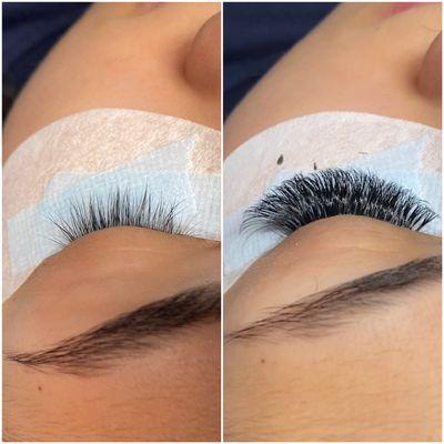 When your natural lash is healthy and strong, it gives us the ability to really enhance your lashes! Volume set done by Alex