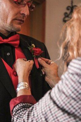 Groom's boutonnière.