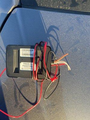 This is the devices they supposedly install in the car but wasn't even installed the right way