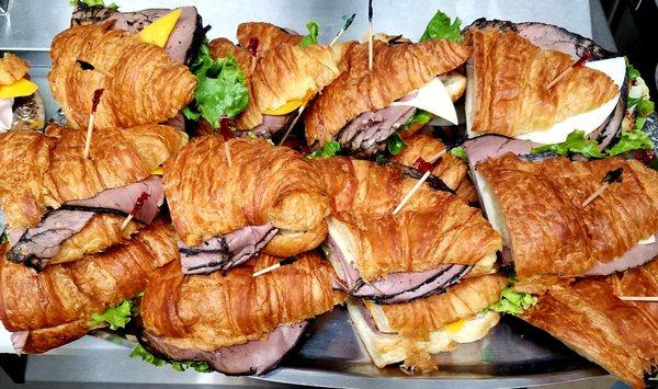 Beef Croissant sandwich. We do catering