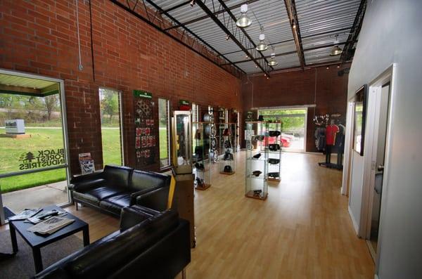 Our extensive and modern showroom complete with complementary wifi access as well as gourmet coffee, refreshments, and NBA JAM!