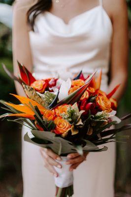 Tropical wedding bouquet