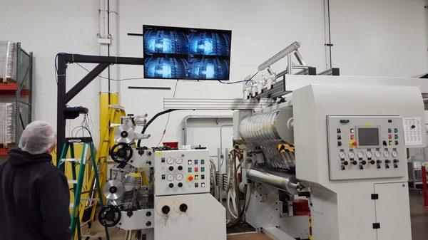 IP based cameras mounted on production machine to aid print alignment