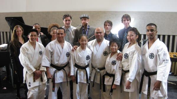 Sensei Leung's students performing a demonstration at Lincoln Center, NY.