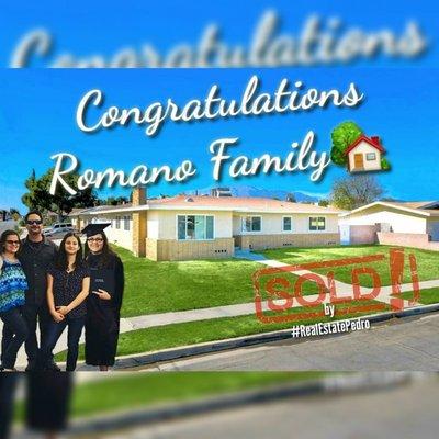 Congratulations Romano Family Sold #Rialto property 

Thank you for trusting in me and allowing me to guide you every step of the way