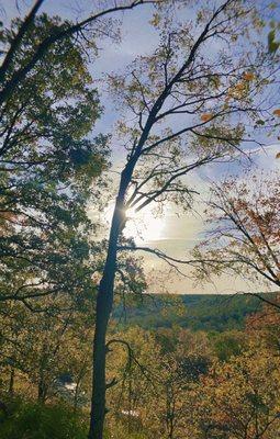 Sun rise in late October.