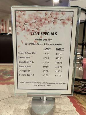 Lent specials