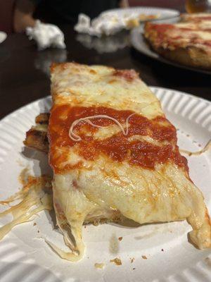 Great Sicilian slice! Cheesy, light airy crust, tasty sauce. Perfect balance!