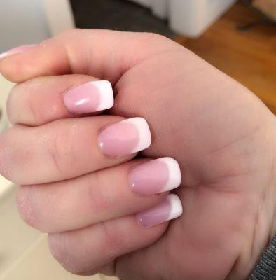 Powder French manicure