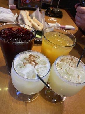 chica, jugo de maracuyá y pisco sours