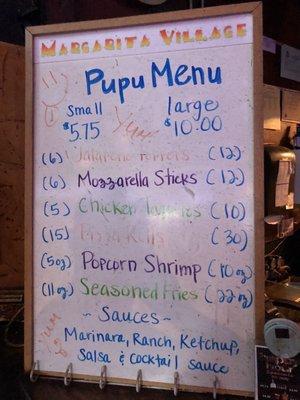 Pupu menu