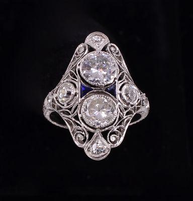 Platinum Estate Diamond Ring- Circa 1920's 1.80cttw Please call  567-890-4300