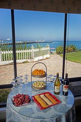 Beautiful Views and Wine and Cheese Hour for guests from 5pm - 7pm daily, October through March.