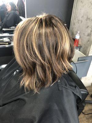 Not your average bob haircut with highlights