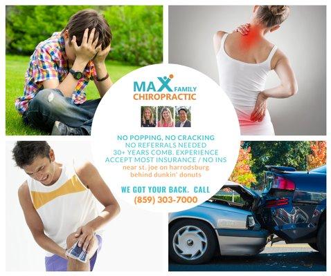 #pediatricchiro #prenatalchiro #autoaccident #sportsinjury #maxfamilychiro #wegotyourback #lexington