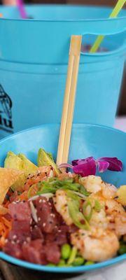 Rainbow poke bowl