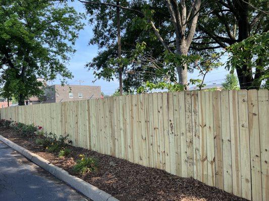 6ft Wood commercial privacy fence.