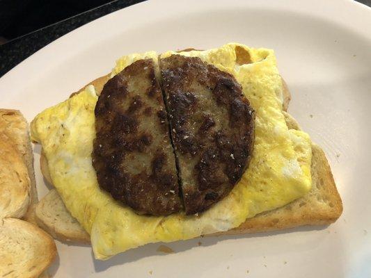 Sausage and egg sandwich