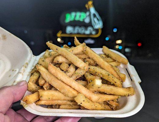 garlic fries $5.50