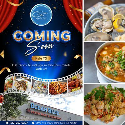 COMING SOON Kyle TX
Get ready, Kyle
Ocean Blue Oyster Bar will be opening soon
We're bringing the taste of the ocean right to your plate