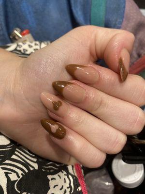 French Tip Nails with simple Nail Art