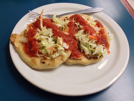 Two "Mixta" Pupusas.