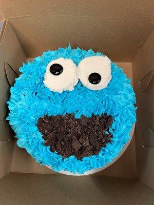 Cookie Monster Ice Cream Cake