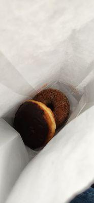 Boston Creme and Apple Cider donut.