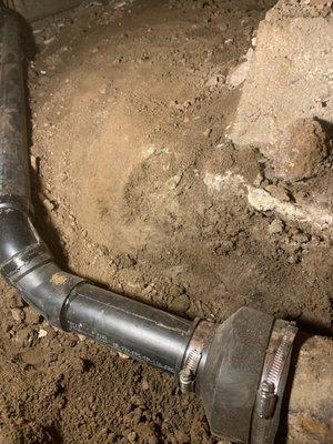 4 x 6 transition sewer repair