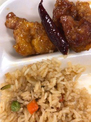 Mango chicken with fried rice