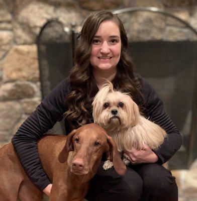 Dr. Nancy Field with her two pups.