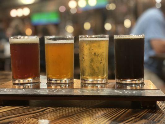 Our flight! The royal oak red, pride ipa, Dortmunder lager, and the pappys porter