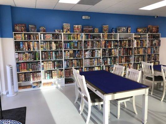 Library of 600+ games for in-store play and at-home rental.