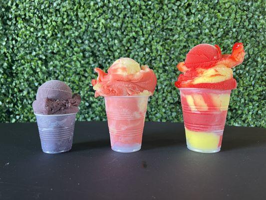 Featured from left to right; Blackberry, Strawberry-lemonade, Watermelon and Pineapple