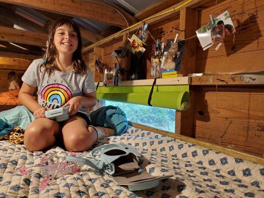 Kate and Rebecca Lewis of Vero Beach, Florida, arrive at Camp Tonawandah in Flat Rock, North Carolina.