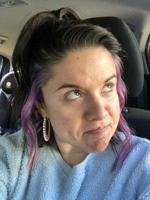 Purple peekaboo highlights