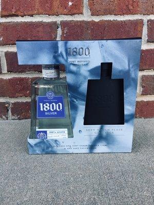 1800 Silver Tequila w/ blackout flask!