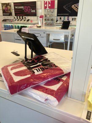 "T-Mobile Tuesday" App free giveaway in-store -- happened to be Beach Towels!! :)