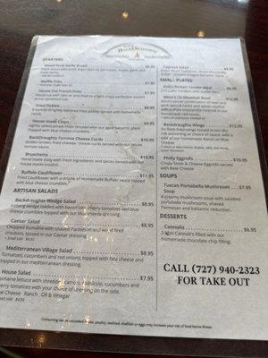 Menu front