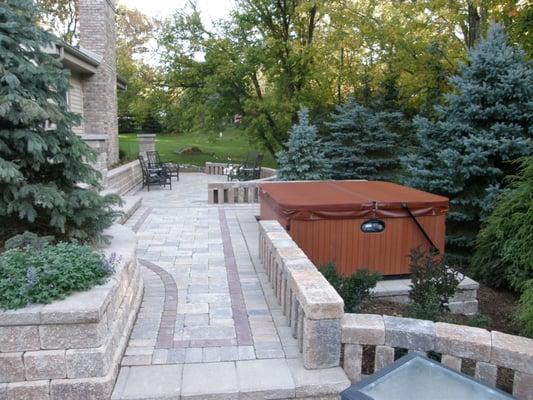 Stone Patio and Hot Tub