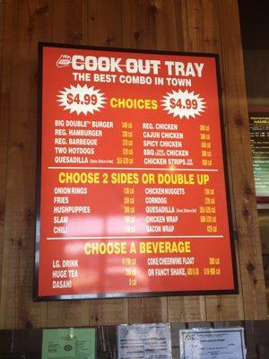 Cookout Tray menu