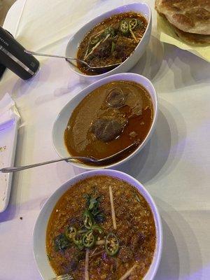 Tadka Daal, Bhuna Gosht Curry, Delhi Nihari Curry